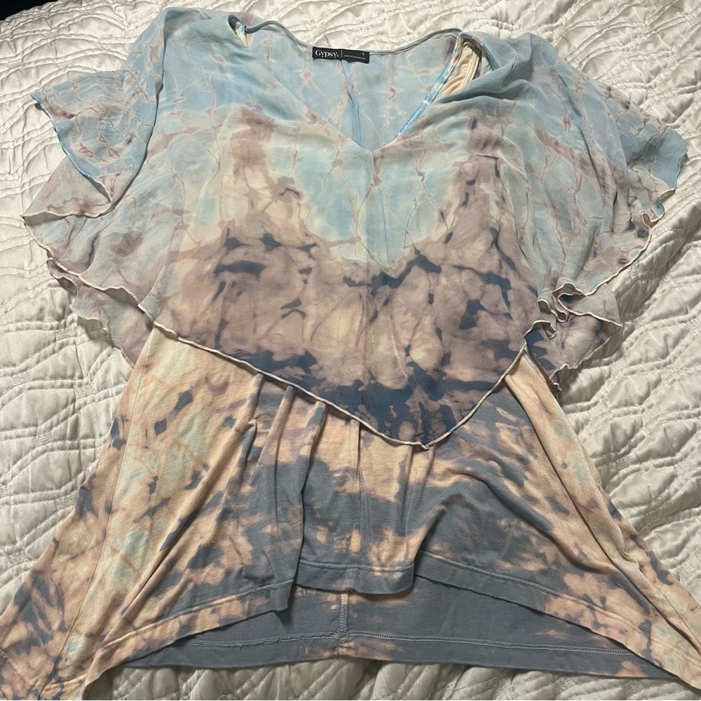 Gypsy 05 Tie Dyed Bamboo and Silk Overlay Dress